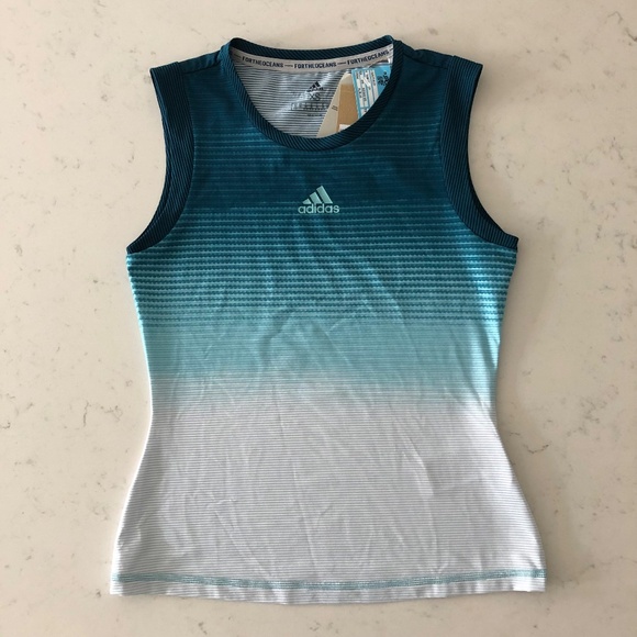 ADIDAS x Parley Tennis Tank Blue White Top XS - Picture 4 of 10